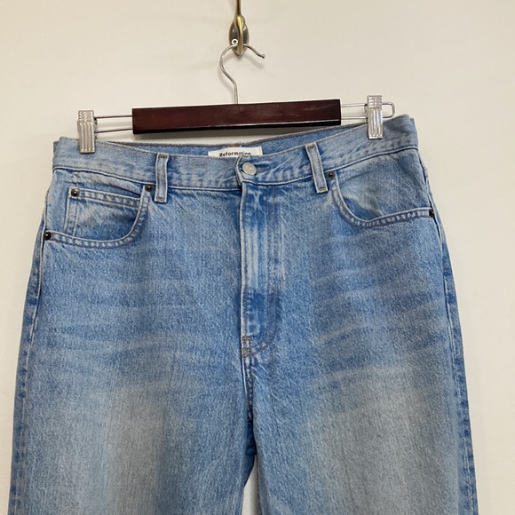 Reformation Jeans Womens 28 Zoe High Rise Loose Montauk Destroyed Light Blue - Picture 3 of 12